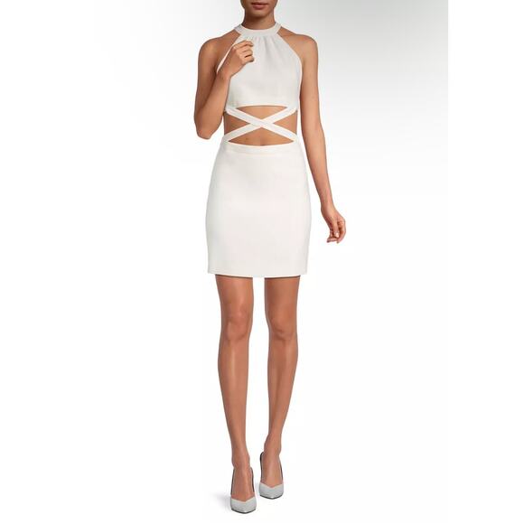 NEW Likely Women's Isadora Cut Out Mini Dress White Size 12 - Picture 1 of 14